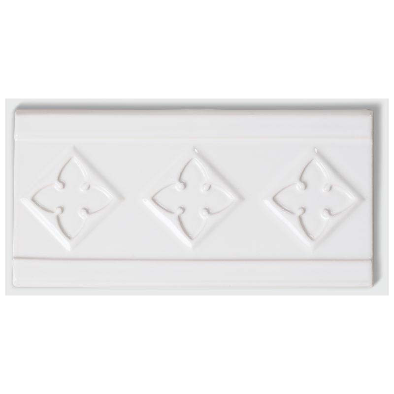 Frise carrelage Metro 3 losanges Blanc 10 x 20 cm (1 pièce)