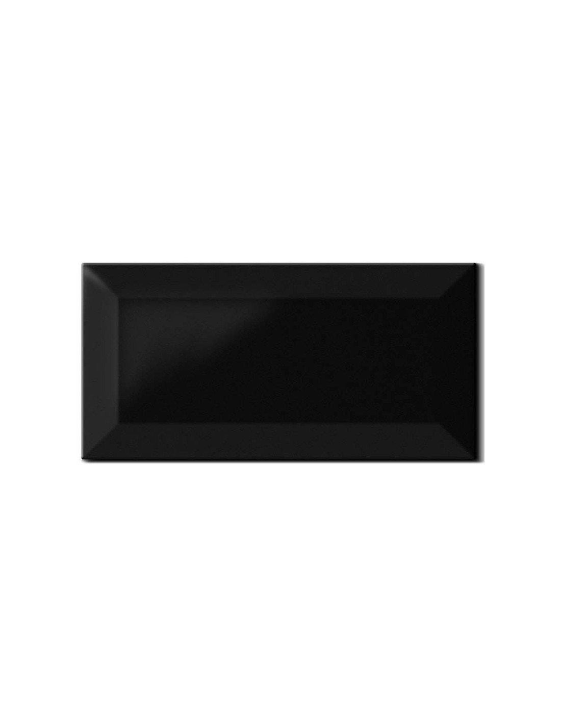 Carrelage métro Noir Brillant de 7,5x15x0,8 cm