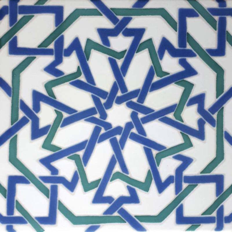 Faïence peinte à la main 20 x 20 cm décor Oriental Tradition Meknes